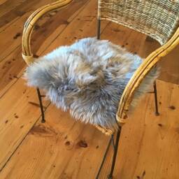 "Seat Cover/Pad Made Out Of Natural Lambskin Sheepskin Colour ""Grey" - thumbnail 2