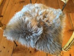 "Seat Cover/Pad Made Out Of Natural Lambskin Sheepskin Colour ""Grey" - thumbnail 1
