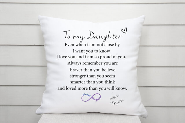 Personalised Mum Mummy Daughter Cushion/Grandma Nana Great Keepsake Gift Christmas Birthday For Her Home Decor - image 1