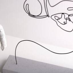 Handmade Astronaut Wire Sculpture Abstract Space Decor - thumbnail 3