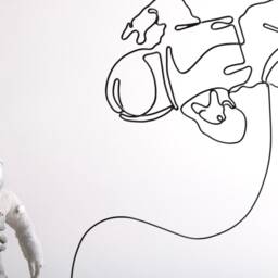 Handmade Astronaut Wire Sculpture Abstract Space Decor - thumbnail 4