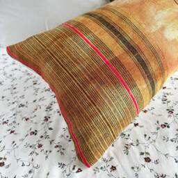 Brown Hemp Pillow Cover Vintage Hmong Woven Cushion Case - 16 X 26 - thumbnail 4