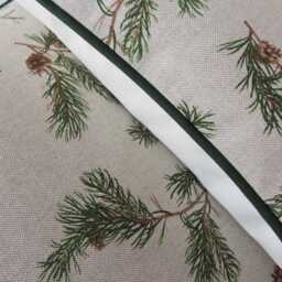 Deer Fir Branch Pillow Case 16x16 Inch Rustic Country Style Cushion Cover Beige Green - thumbnail 2