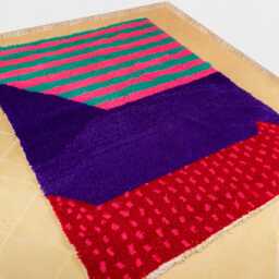 Handmade Beni Ourain Blue Rug, Custom Moroccan Berber Wool Carpet, Boho Living Room, Bedroom Decor, Solid Plain Or Abstract Design, Gift - thumbnail 2
