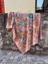Large Suzani Embroidered Quilt - Colorful Boho Bedspread Handmade Cotton Blanket Statement Bedroom Decor - thumbnail 1
