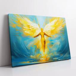 Angel Wings Abstract Oil Painting Splatter Style Wall Art Framed Canvas Poster Print Home Kitchen Office Living Bedroom Decor Gift - thumbnail 2