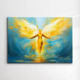 Angel Wings Abstract Oil Painting Splatter Style Wall Art Framed Canvas Poster Print Home Kitchen Office Living Bedroom Decor Gift - thumbnail 3