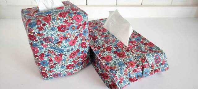 Liberty Fabric Tissue Box Cover Handmade Floral Cotton Decor - image 1