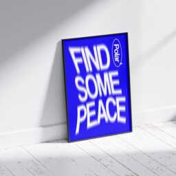 Find Some Peace Print Quirky Bedroom Wall Art - thumbnail 2