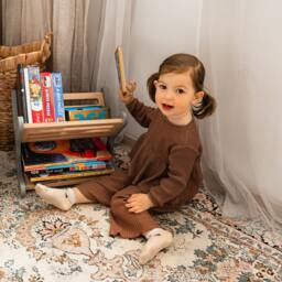 Montessori Bookcase For Kids Room, Wooden Bookshelf, Reading Nook Furniture, Nursery Library Book Holder
