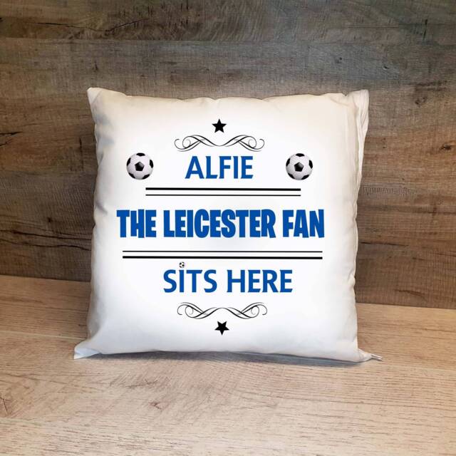 Personalised Leicester Football Cushion. With Any Name. Fan Cushion Lfc
