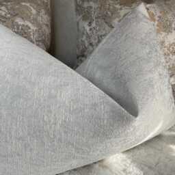 "White Silver Bolster Cushion Cover - Diana Textured Fabric 12""x20" - thumbnail 4