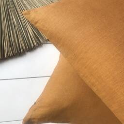 Set Of 2, 4, 6 Softened Linen Pillow Cases in Cinnamon Brown/Linen Throw Pillows Cinnamon/Decorative Cases/ - thumbnail 2