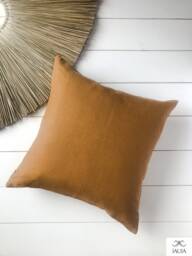Set Of 2, 4, 6 Softened Linen Pillow Cases in Cinnamon Brown/Linen Throw Pillows Cinnamon/Decorative Cases/ - thumbnail 1