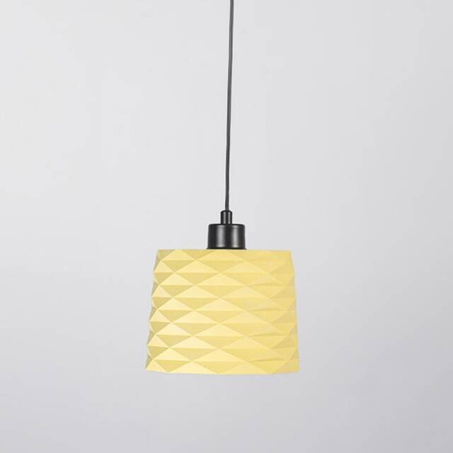 Pop Art Pendant Light, Yellow Lamp, Kitchen Isle Pendant, Stone Chandelier, Hanging Lighting - image 1