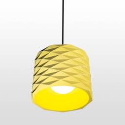 Pop Art Pendant Light, Yellow Lamp, Kitchen Isle Pendant, Stone Chandelier, Hanging Lighting - thumbnail 2