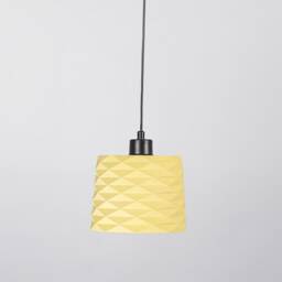Pop Art Pendant Light, Yellow Lamp, Kitchen Isle Pendant, Stone Chandelier, Hanging Lighting - thumbnail 1