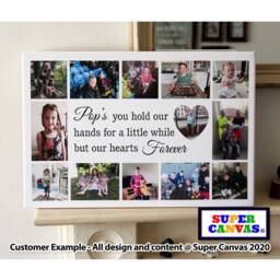 Dad Daddy Fathers Day Personalised Custom 13 Photo Picture Collage Framed Canvas Art Print Unique Gift For Birthday - thumbnail 3