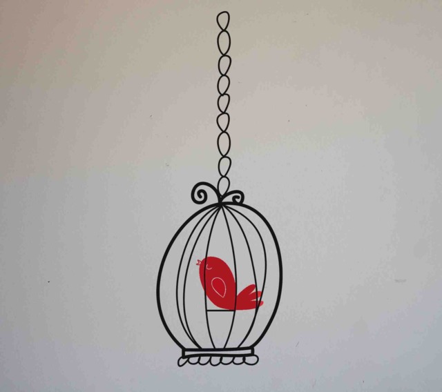 Bird Cage Large Vinyl Wall Decal - Bird, Birdcage, Decal, Sticker, Art, Decorative Cage, Decor - image 1