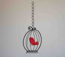 Bird Cage Large Vinyl Wall Decal - Bird, Birdcage, Decal, Sticker, Art, Decorative Cage, Decor - thumbnail 1