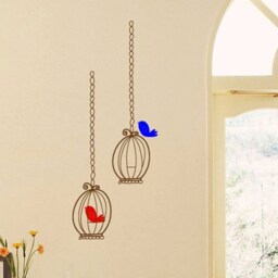 Bird Cage Large Vinyl Wall Decal - Bird, Birdcage, Decal, Sticker, Art, Decorative Cage, Decor - thumbnail 2
