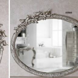 Bird Oval Pearl Wall Mirror/Handmade Resin Frame 21x26 Inches - thumbnail 4