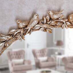 Bird Oval Pearl Wall Mirror/Handmade Resin Frame 21x26 Inches - thumbnail 3