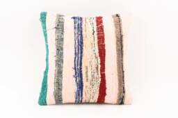 Handmade Kilim Pillow Cover Vintage Turkish Woven Accent - 16x16 - thumbnail 1