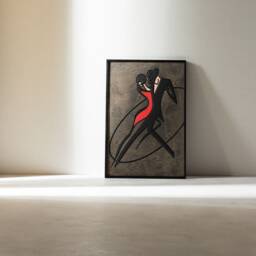 Tango Wooden Wall Art, Painting, Regalo Wood Rojo Vertical Decor, Hanging, Housewarming Gift, Birthday, Free Shipping - thumbnail 1