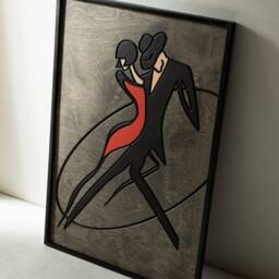 Tango Wooden Wall Art, Painting, Regalo Wood Rojo Vertical Decor, Hanging, Housewarming Gift, Birthday, Free Shipping - thumbnail 3
