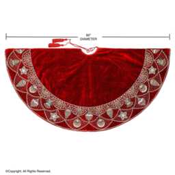 Red Velvet Christmas Tree Skirt 60 - thumbnail 3