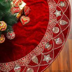 Red Velvet Christmas Tree Skirt 60