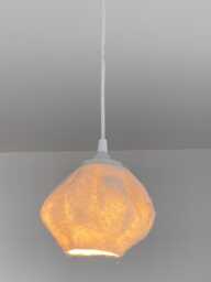 Handmade Organic Lamp Shade Seed Shape - Natural Wool White Felt Warm Ambient Lighting For Bedroom, Nursery, Scandinavian Decor