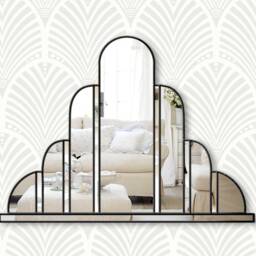 Turin Handmade Original Art Deco Over Mantle Wall Mirror in Silver - thumbnail 3