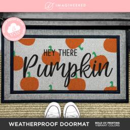 Fall Doormat - Porch Decor Hello Pumpkin Autumn Decoration Hey There