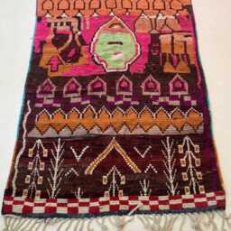 Handmade Wool Moroccan Rug Colorful Berber Shag Rug - thumbnail 3