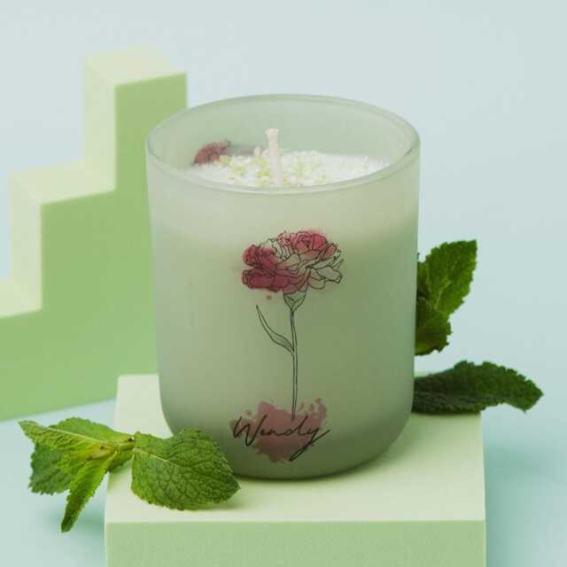 Personalised Birth Month Flower Candle - Custom Birthday Gift Floral Scented Eco-Friendly Soy Wax Unique For Her - image 1