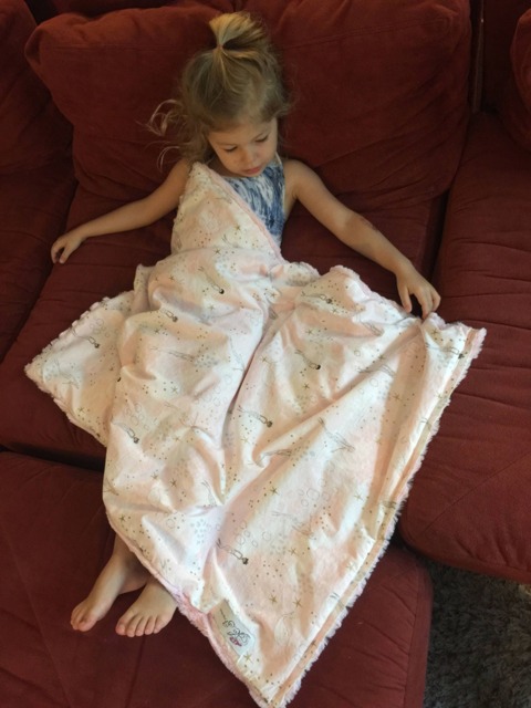 "Baby Pink Ethereal Mermaid Cotton & Minky Blanket ""Serenading Sirena" - image 1