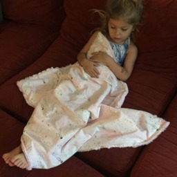 "Baby Pink Ethereal Mermaid Cotton & Minky Blanket ""Serenading Sirena" - thumbnail 2