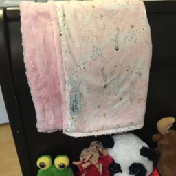 "Baby Pink Ethereal Mermaid Cotton & Minky Blanket ""Serenading Sirena" - thumbnail 3
