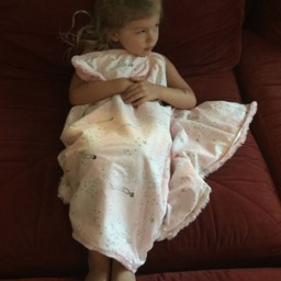 "Baby Pink Ethereal Mermaid Cotton & Minky Blanket ""Serenading Sirena" - thumbnail 4