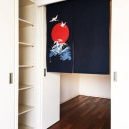 Crane Blue Curtain, Japanese Noren Order Made, Japanese Fabric, Tsuru Noren, Wall Tapestry, Fabric Panel - thumbnail 2