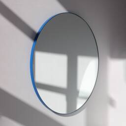 Orbis??? Round Modern Mirror With Blue Frame - Large, Xl - thumbnail 1