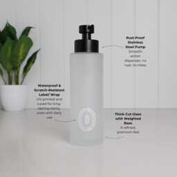 Frosted Glass Soap Dispenser With White Oval Label, Choose 250Ml Or 500Ml Size & Custom Text, Eco Bathroom Kitchen Gift For Her - thumbnail 3