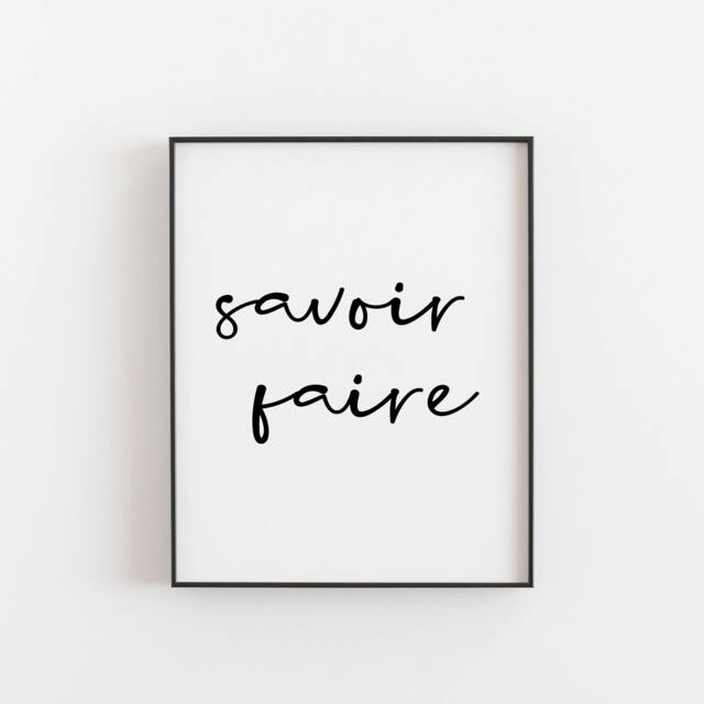 Savoir Faire Print - Elegant French Quote Sophisticated Wall Art Business Decor Professional Etiquette Office Gift - image 1