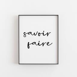 Savoir Faire Print - Elegant French Quote Sophisticated Wall Art Business Decor Professional Etiquette Office Gift - thumbnail 1
