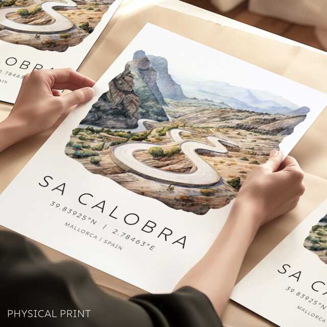 Sa Calobra Print, Cylcing Poster, Majorca Travel Mallorca Cycling Wall Art Gifts - image 1