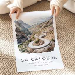Sa Calobra Print, Cylcing Poster, Majorca Travel Mallorca Cycling Wall Art Gifts - thumbnail 2