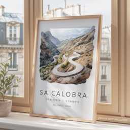 Sa Calobra Print, Cylcing Poster, Majorca Travel Mallorca Cycling Wall Art Gifts - thumbnail 3