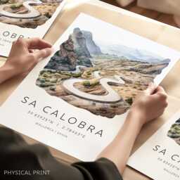 Sa Calobra Print, Cylcing Poster, Majorca Travel Mallorca Cycling Wall Art Gifts - thumbnail 1
